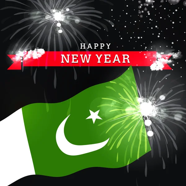 Happy New Year card with flag — Stock Photo, Image