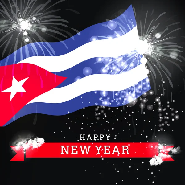 Cartão de feliz ano novo de Cuba — Fotografia de Stock
