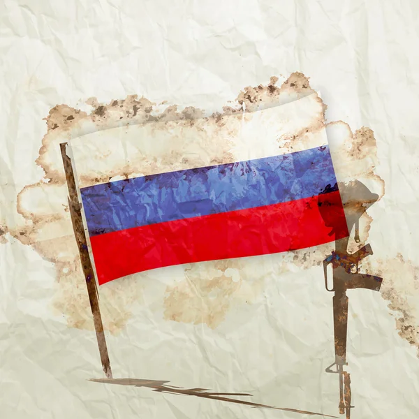 Bandera de Rusia sobre papel grunge acuarela —  Fotos de Stock