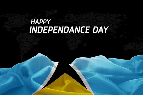 Saint Lucia függetlenség napja kártya — Stock Fotó