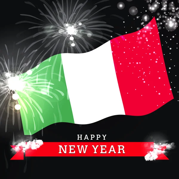 Boldog új évet kártya-val zászló — Stock Fotó