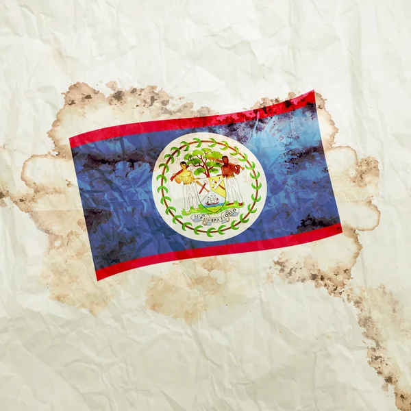 Bandiera grunge Belize — Foto Stock