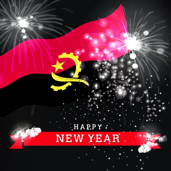 Gott nytt år kort med flagga — Stockfoto
