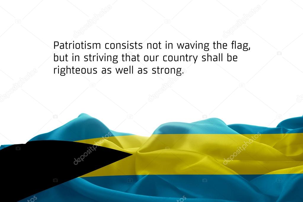  Bahamas flag with semantic inscription