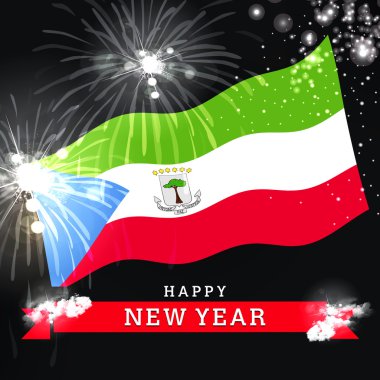 Yeni yıl kartı bayrak ile