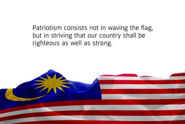 waving abstract fabric Malaysia flag  clipart