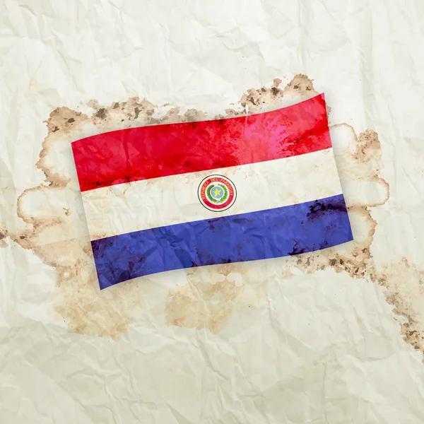 Bandiera Paraguay su carta grunge acquerello — Foto Stock