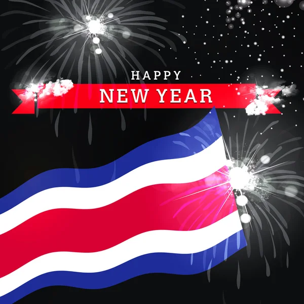 Costa Rica Happy New Year card — Stock Photo, Image