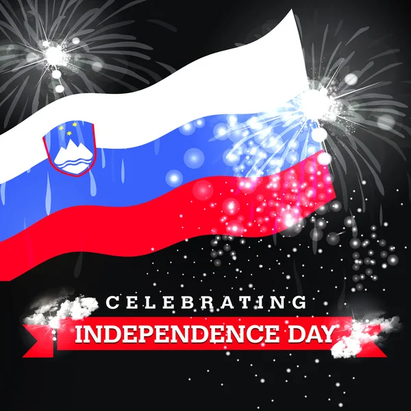 De dag van de onafhankelijkheid van Slovenië kaart — Stockfoto