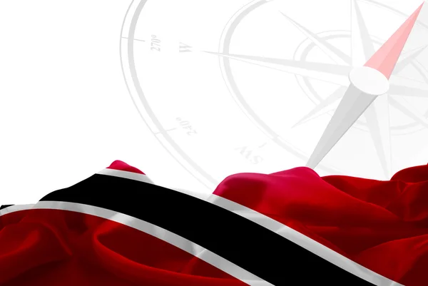 Trinidad and Tobago flag and Navigation compass — Stock Photo, Image