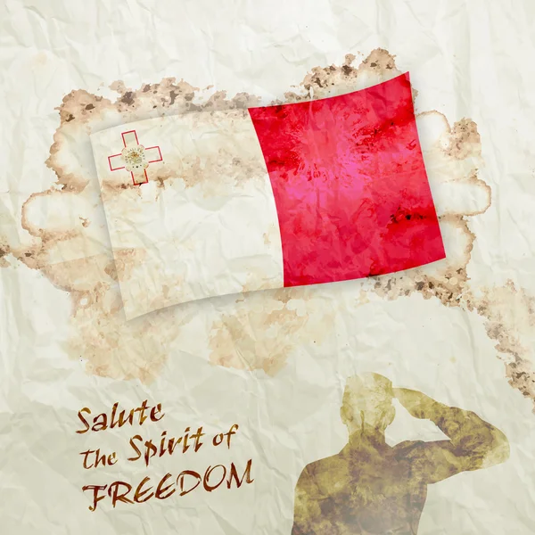 Флаг Мальты на акварельной гранж-бумаге — стоковое фото