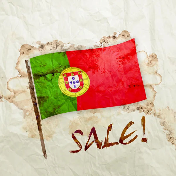 Portugal flag on watercolor grunge paper — Stock Photo, Image