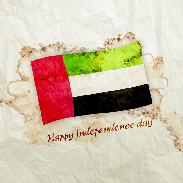 Birleşik Arap Emirlikleri bayrağı suluboya grunge kağıt üzerinde — Stok fotoğraf