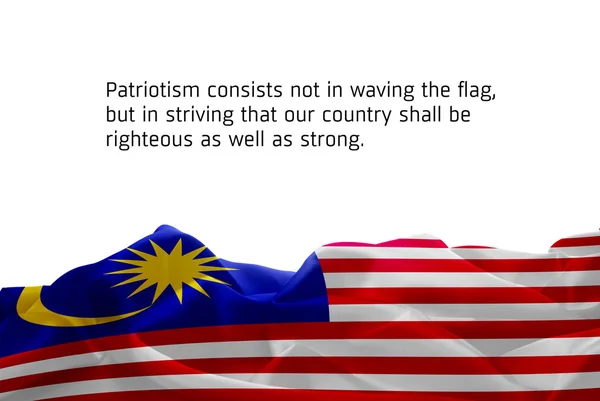 Waving abstract fabric Malaysia flag — Stock Photo, Image