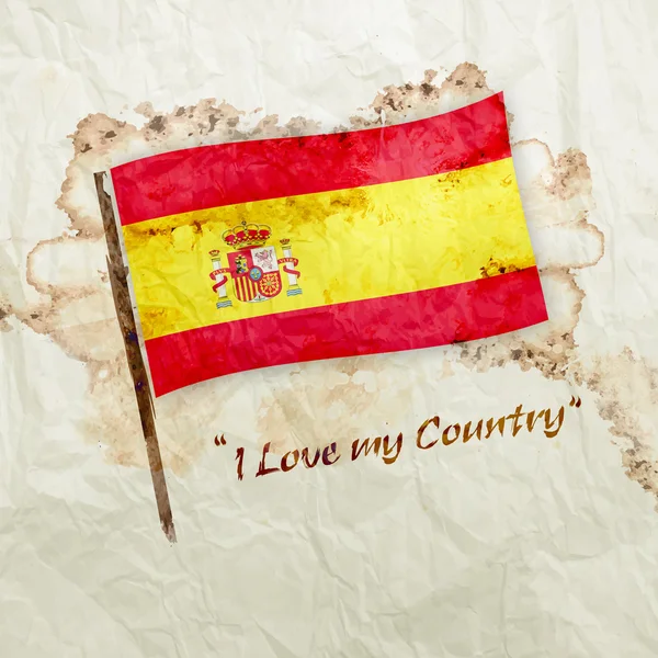 Bandeira da Espanha no papel aquarela grunge — Fotografia de Stock