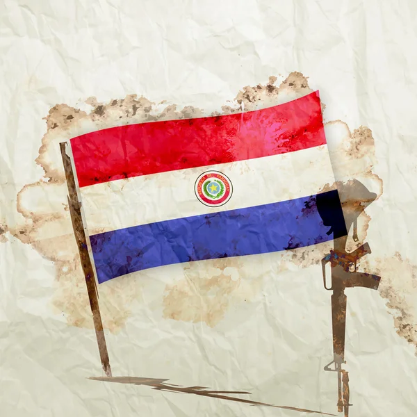 Drapeau du Paraguay sur papier aquarelle grunge — Photo