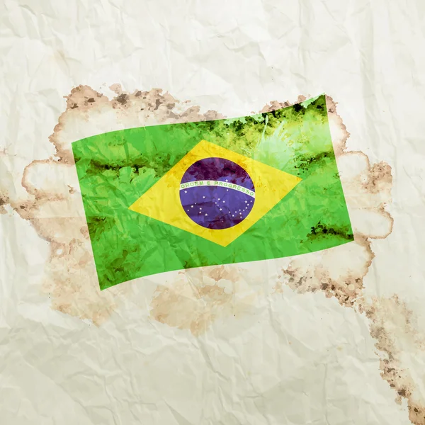 Brasilianische Grunge-Flagge — Stockfoto