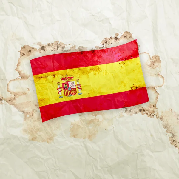 Vlajka Španělsko papírově akvarel grunge — Stock fotografie