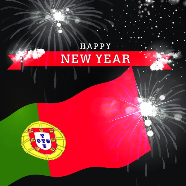С Новым годом открытка с флагом — стоковое фото