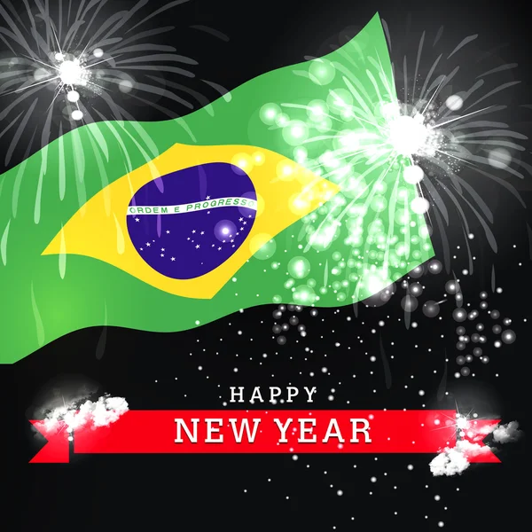 Happy New Year card with flag — Stock Photo, Image