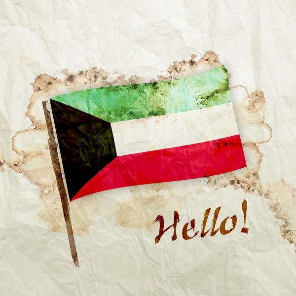 紙の背景にクウェートの国旗 — ストック写真