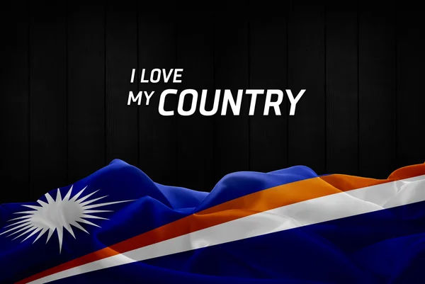 我爱我的祖国与马绍尔群岛旗帜 — 图库照片