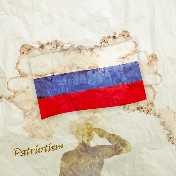 Russische Flagge auf Aquarell Grunge Papier — Stockfoto