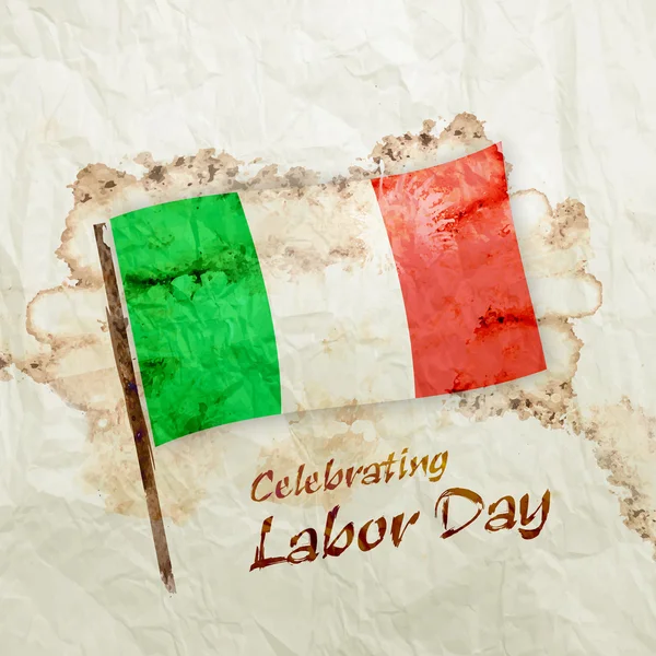 Itálie vlajka papírově akvarel grunge — Stock fotografie