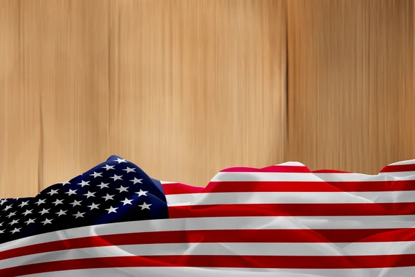 America flag on wooden background — Stock Photo, Image