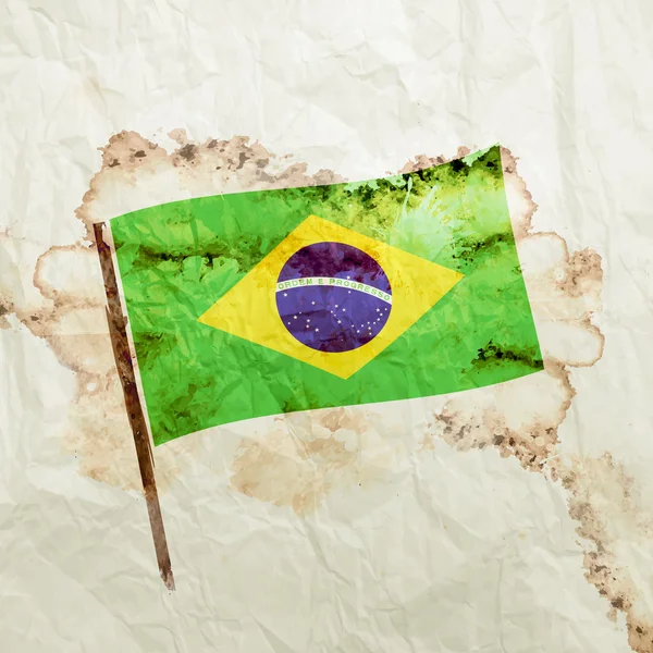 Brazílie grunge vlajka — Stock fotografie