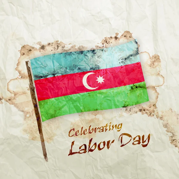 Bandeira do Azerbaijão no papel aquarela grunge — Fotografia de Stock