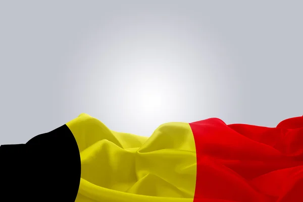 Bendera Belgia pada latar belakang Gray — Stok Foto