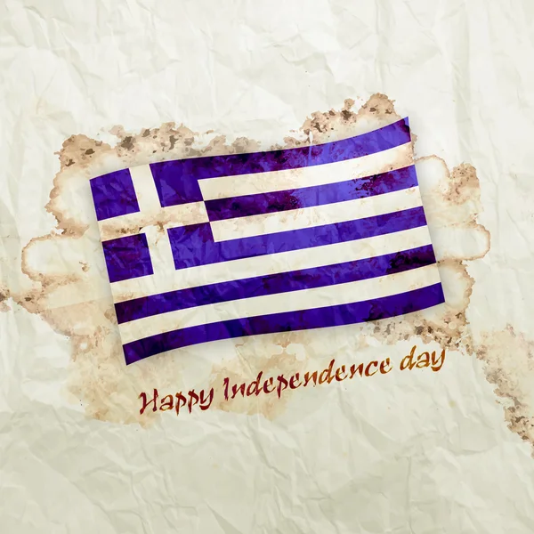 Bandera de madera Grecia —  Fotos de Stock