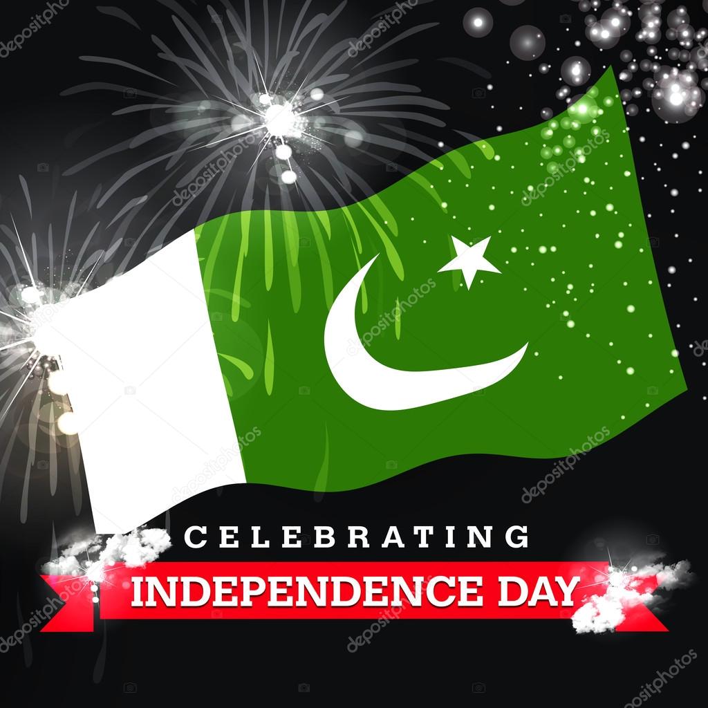 Independence Day card with flag