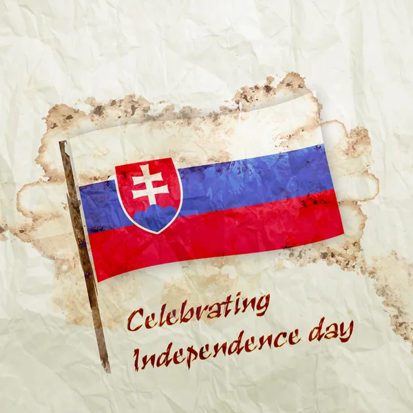 Прапор Словаччини на папері аквареллю гранж — стокове фото