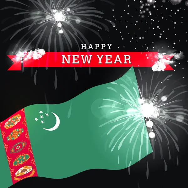 Щаслива новорічна листівка з прапором — стокове фото
