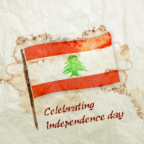 黎巴嫩国旗纸张背景上 — 图库照片