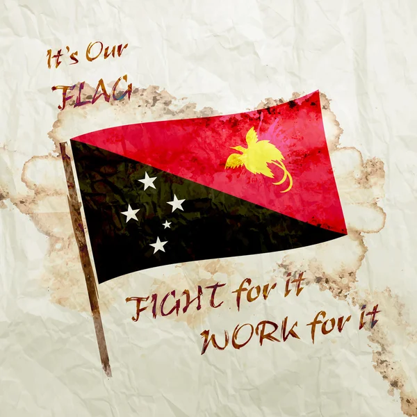 Прапор Папуа гранж аквареллю папір — стокове фото