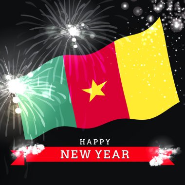Yeni yıl kartı bayrak ile