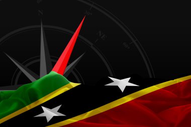 Saint Kitts ve Nevis bayrak ve gezinti pusula