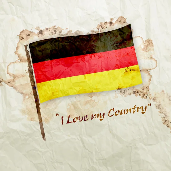 Germania bandiera su carta grunge acquerello — Foto Stock