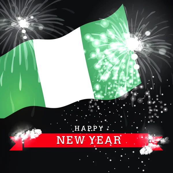 Nieuwjaarskaart met vlag — Stockfoto