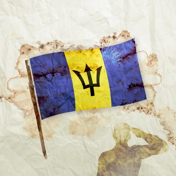 Barbados grunge zászló — Stock Fotó