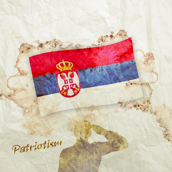 Флаг Сербии на акварельной гранж бумаге — стоковое фото
