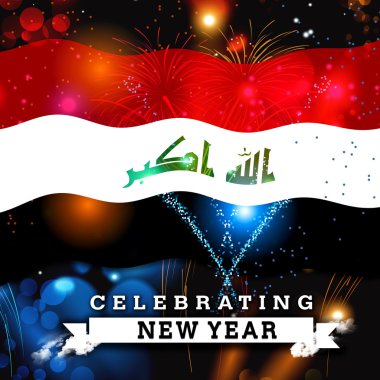 Yeni yıl kartı ile Irak bayrağı