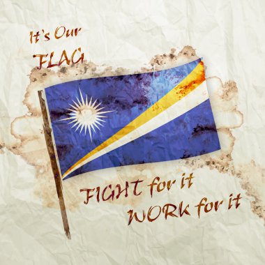 Marshall Islands grunge flag