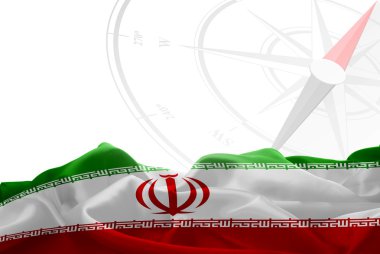 Iran bayrağı ve gezinti pusula 