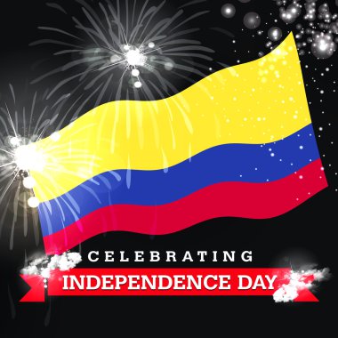 Independence Day card with flag  clipart