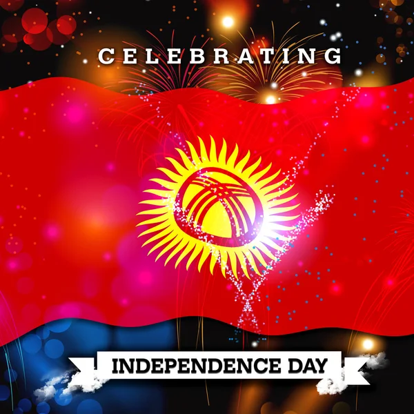 Bağımsızlık günü kartı bayrak ile kutluyor — Stok fotoğraf
