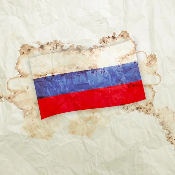 水彩グランジ紙の上のロシアの旗 — ストック写真